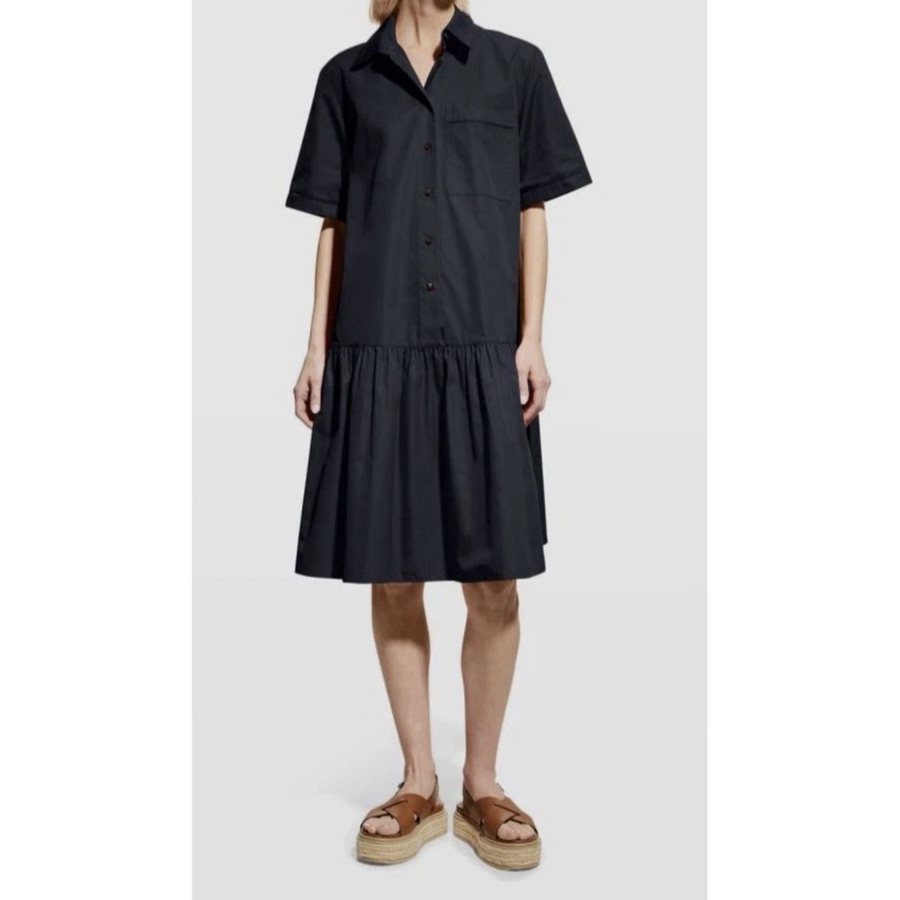 NEW Lafayette 148 New York Womens Troy Shirtdress in Black Size M MSRP $798